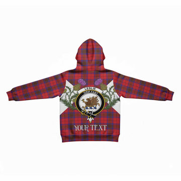 Leslie Tartan Family Crest Kid Hoodie Scottish Burns Night Thistle Floral