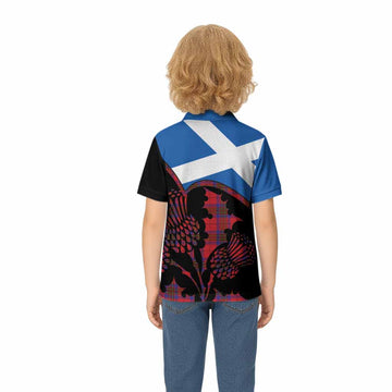 Leslie Tartan Family Crest Kid Polo Shirt Scotland Thistle Floral Flag Style