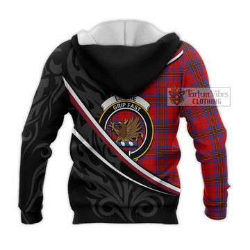 Leslie Tartan Family Crest Knitted Hoodie Celtic Scottish Thistle Floral