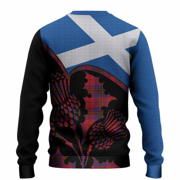 Leslie Tartan Family Crest Knitted Sweater Scotland Thistle Floral Flag Style