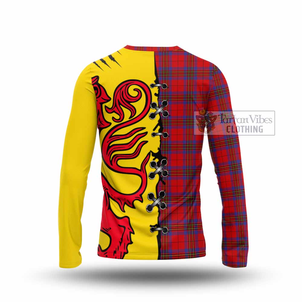 Leslie Tartan Family Crest Long Sleeve T-Shirt Lion Rampant Honor - Tartan Vibes Clothing