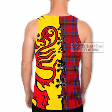 Leslie Tartan Family Crest Men Tank Top Lion Rampant Honor