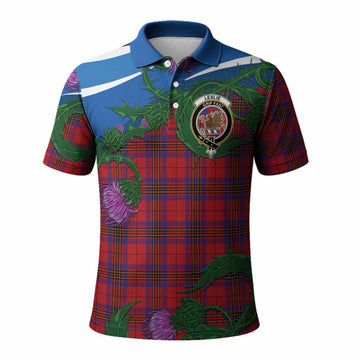 Leslie Tartan Family Crest Polo Shirt Thistle in Minimalism