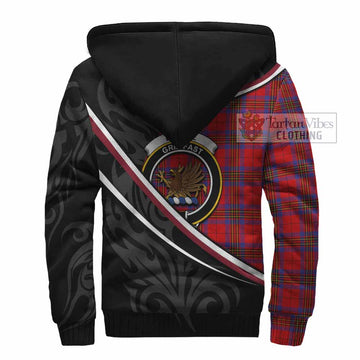 Leslie Tartan Family Crest Sherpa Hoodie Celtic Scottish Thistle Floral
