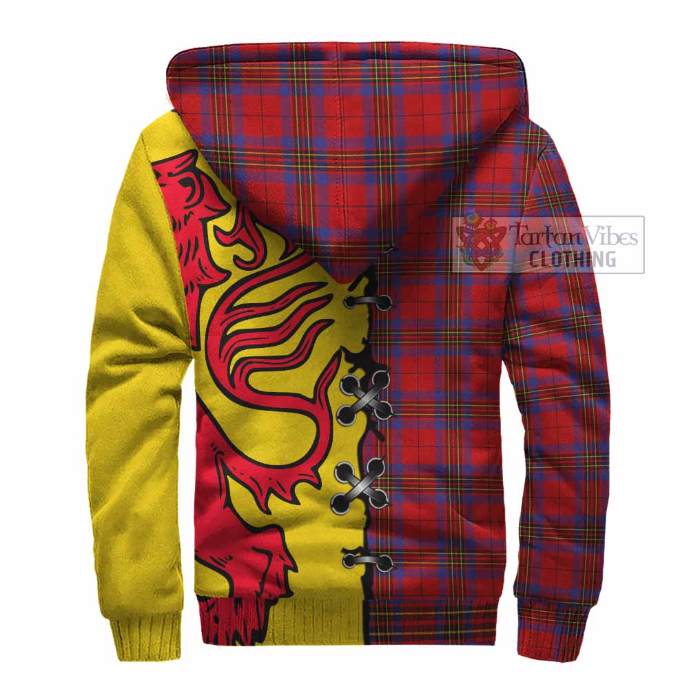 Leslie Tartan Family Crest Sherpa Hoodie Lion Rampant Honor - Tartan Vibes Clothing