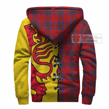 Leslie Tartan Family Crest Sherpa Hoodie Lion Rampant Honor