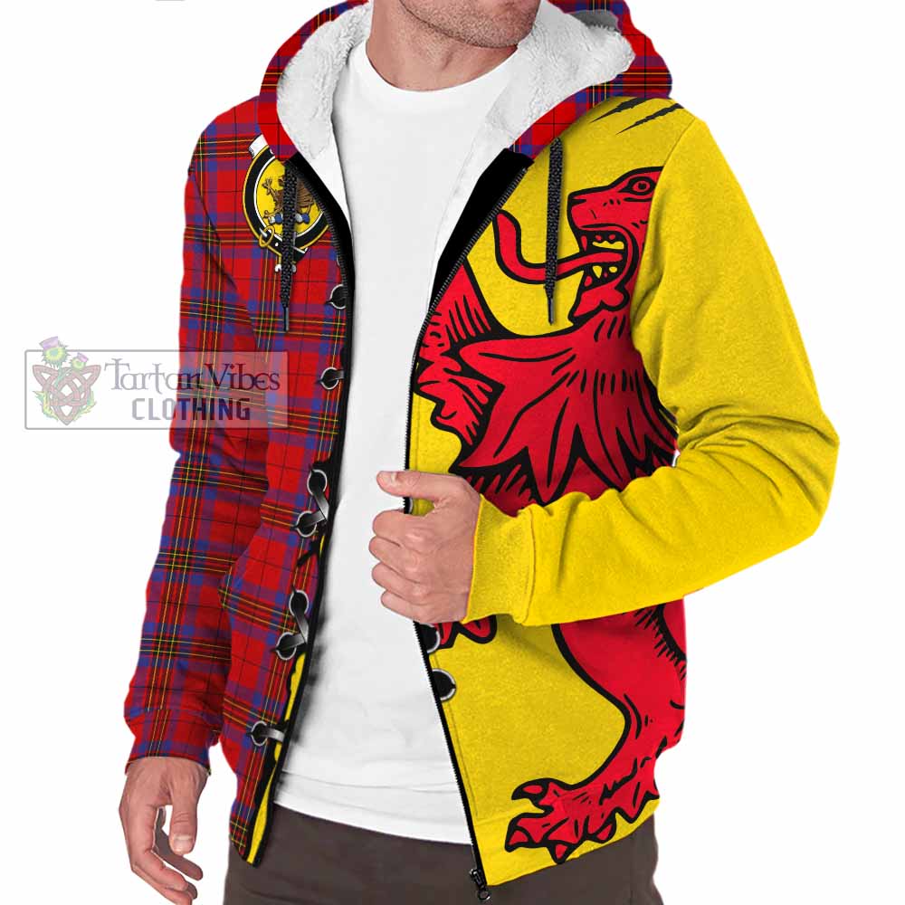 Leslie Tartan Family Crest Sherpa Hoodie Lion Rampant Honor - Tartan Vibes Clothing