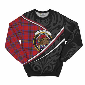 Leslie Tartan Family Crest Sweatshirt Celtic Scottish Thistle Floral