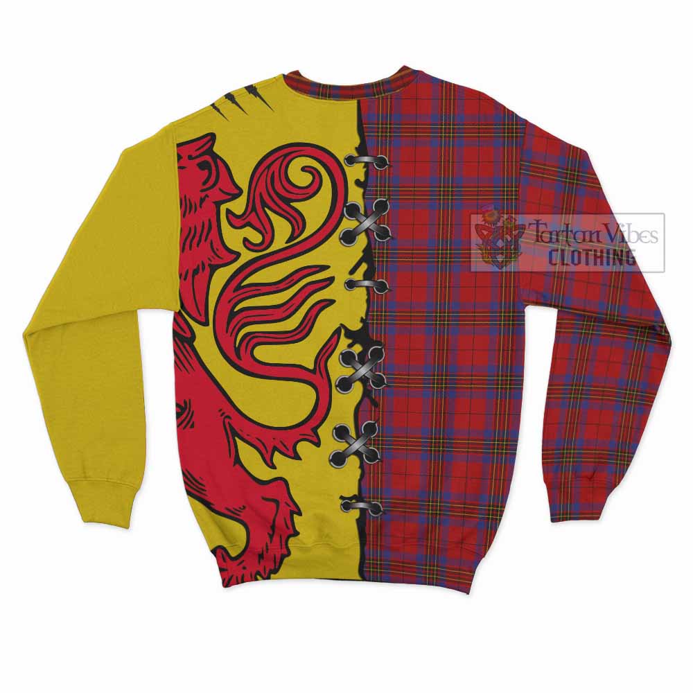 Leslie Tartan Family Crest Sweatshirt Lion Rampant Honor - Tartan Vibes Clothing