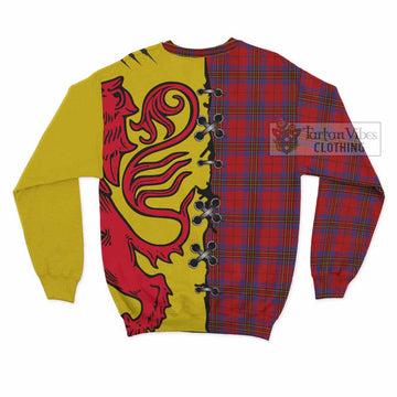 Leslie Tartan Family Crest Sweatshirt Lion Rampant Honor