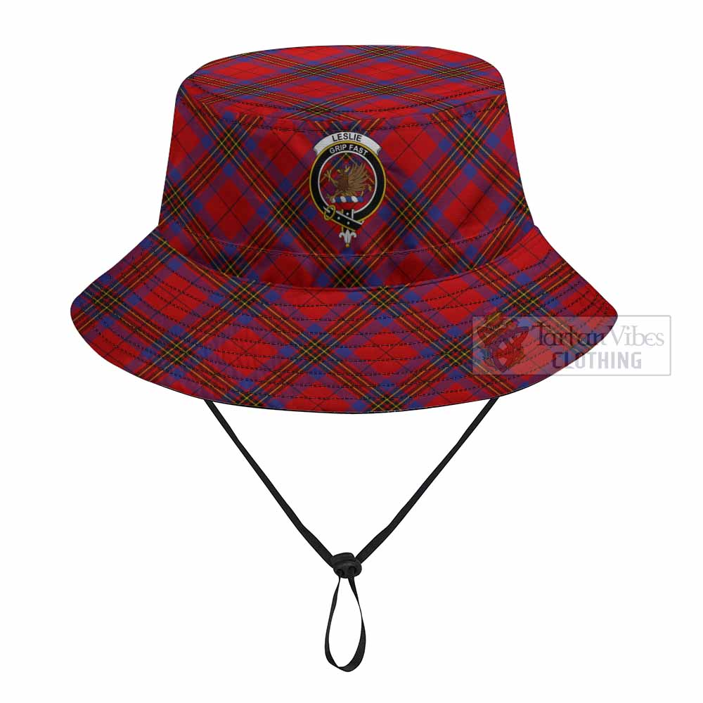 Leslie Tartan Fishing Hat with Family Crest