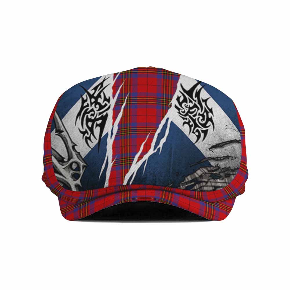 Leslie Tartan Flat Cap, Jeff Cap Scotland Flag Ripped Tribal Design