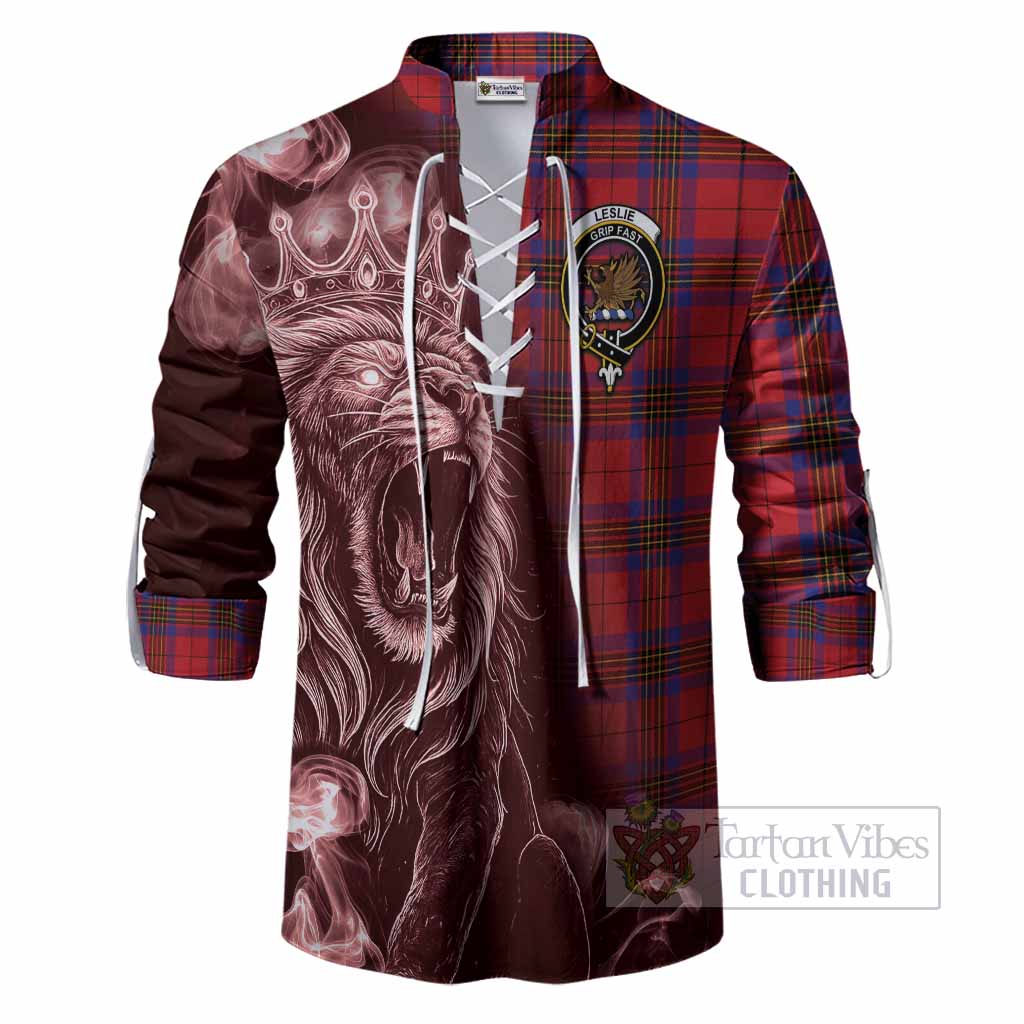 Leslie Tartan Ghillie Shirt Roaring Lion Heritage