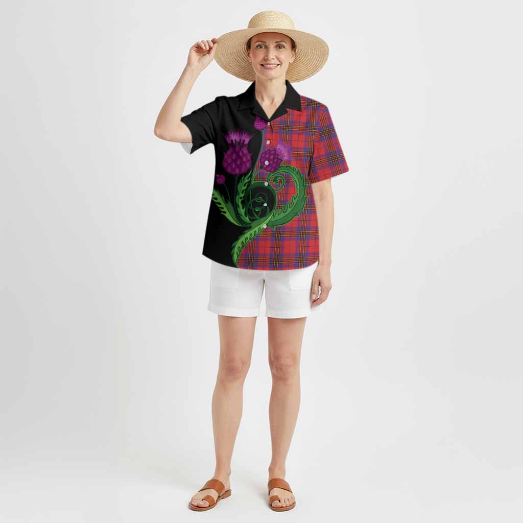 Leslie Tartan Hawaiian Shirt Traditional Scottish Thistle
