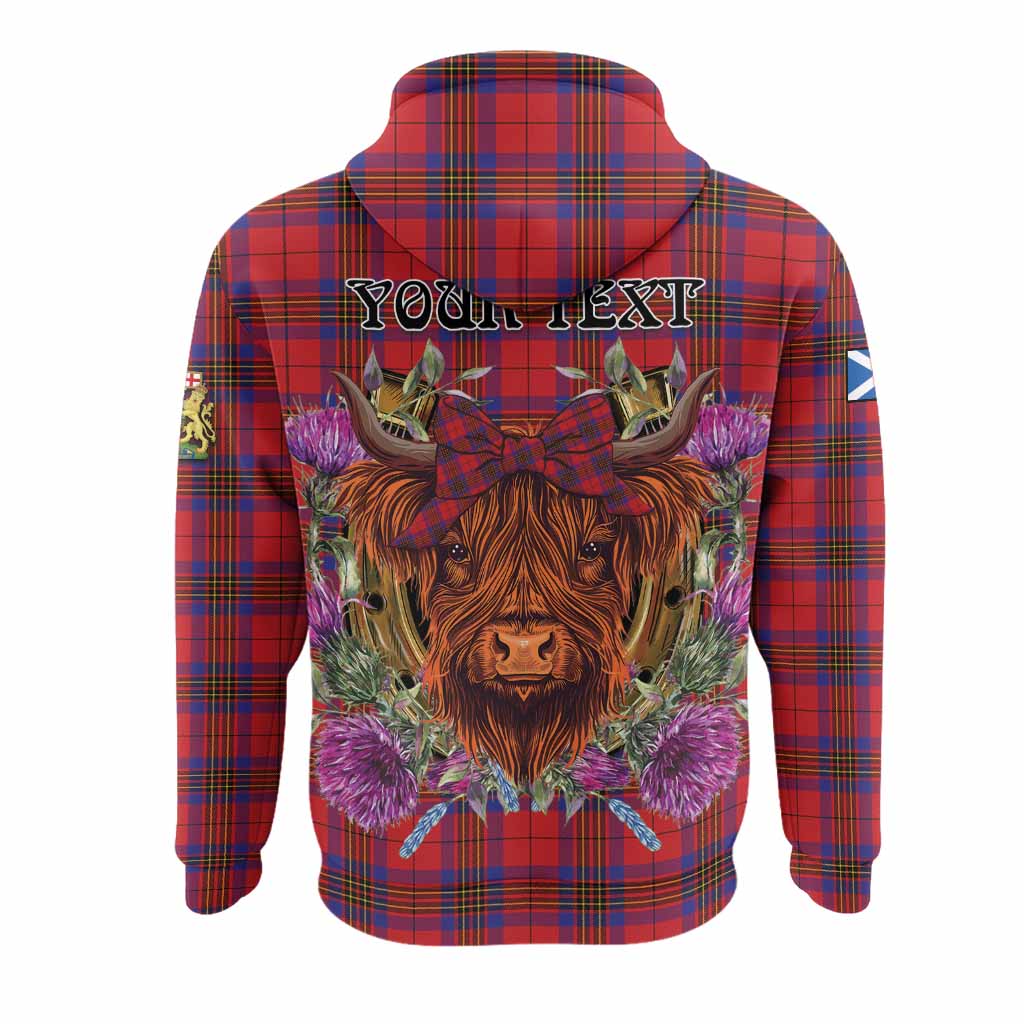 Leslie Tartan Hoodie Scottish Thistle Heilan Coo