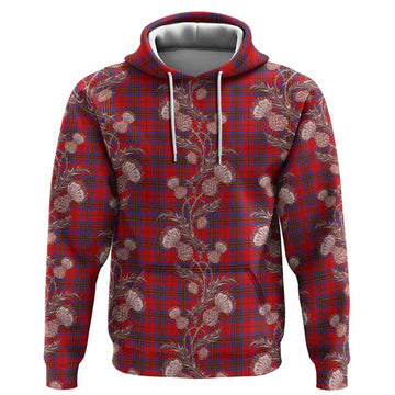 Leslie Tartan Hoodie Seamless Scottish Thistle Flowers