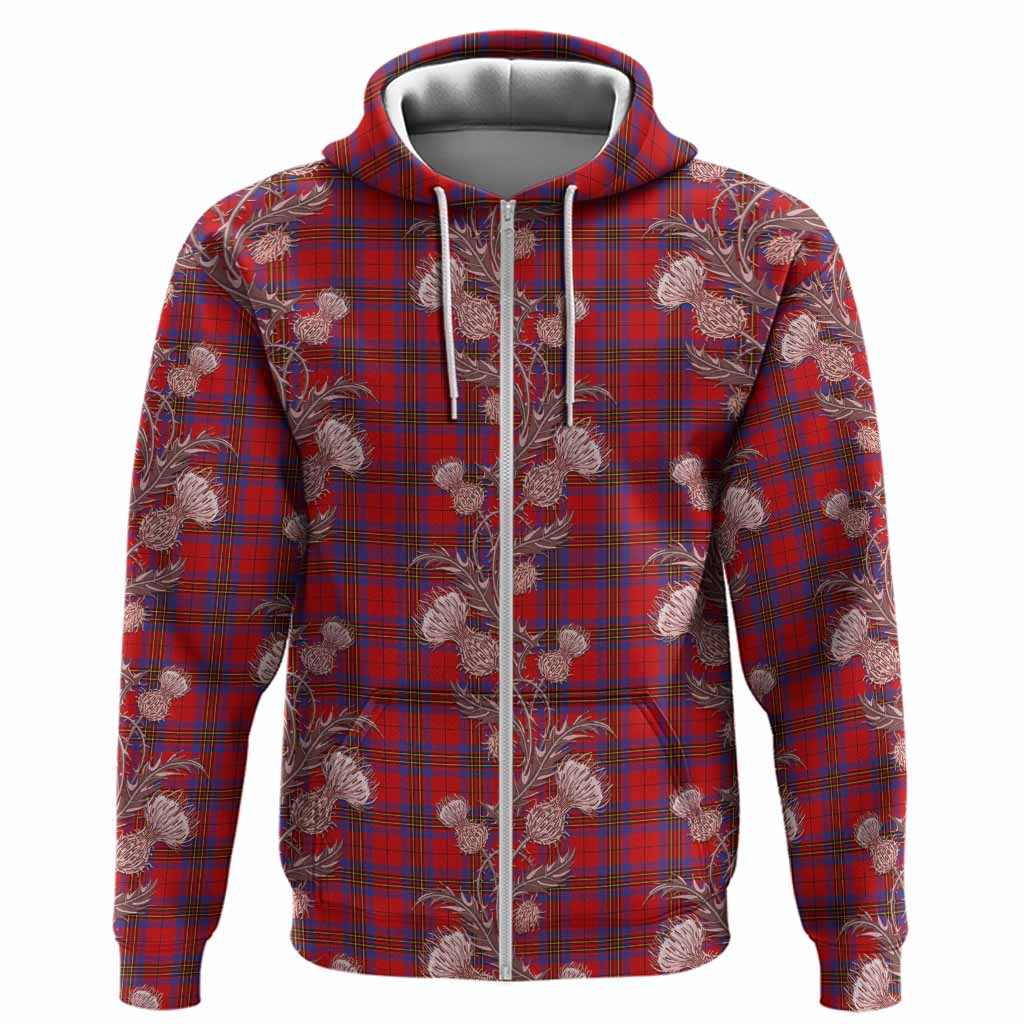 Leslie Tartan Hoodie Seamless Scottish Thistle Flowers
