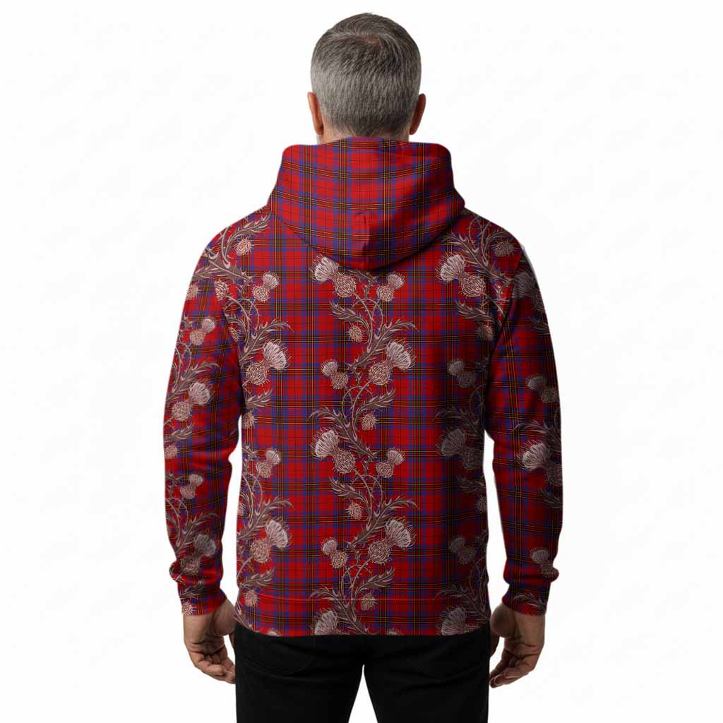 Leslie Tartan Hoodie Seamless Scottish Thistle Flowers
