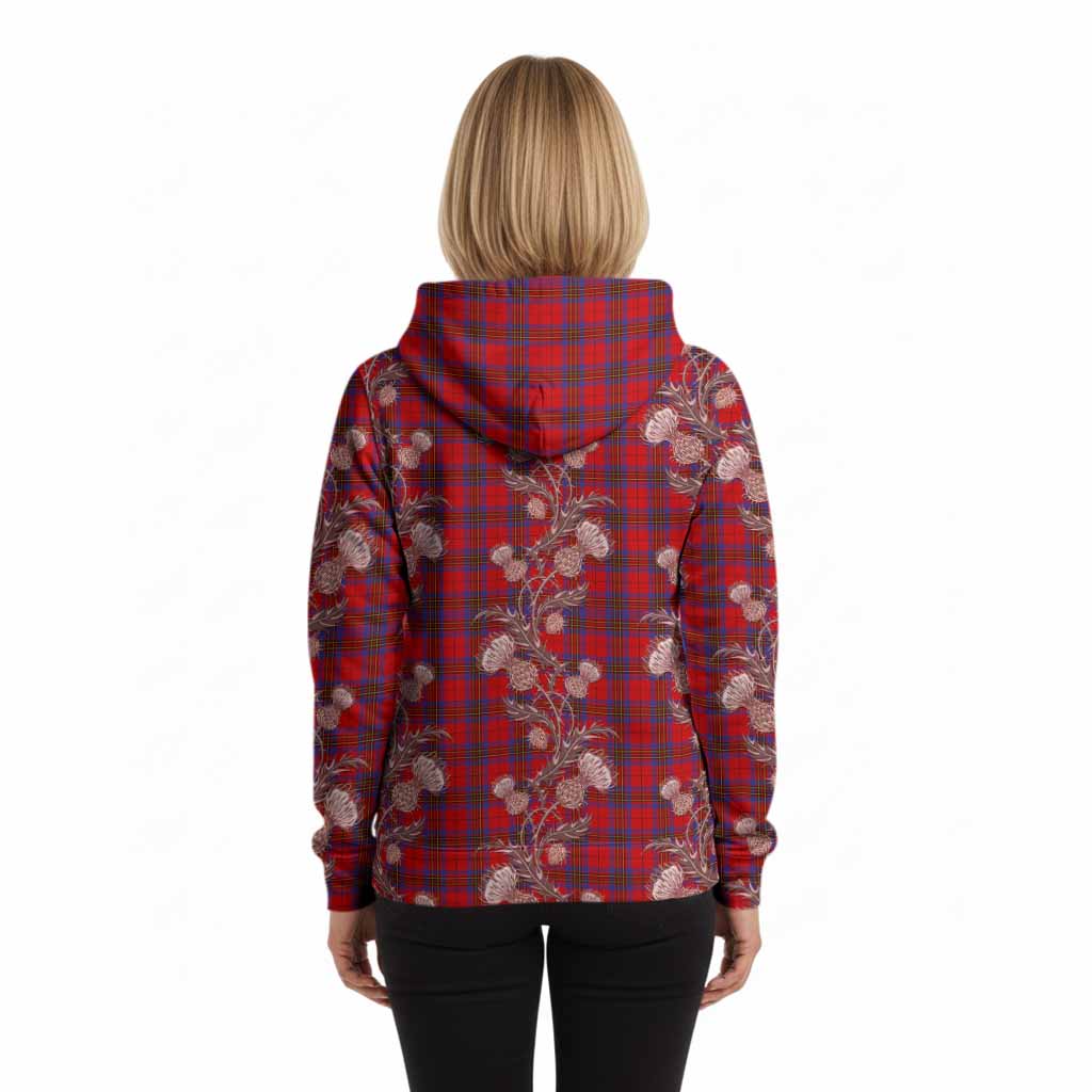 Leslie Tartan Hoodie Seamless Scottish Thistle Flowers