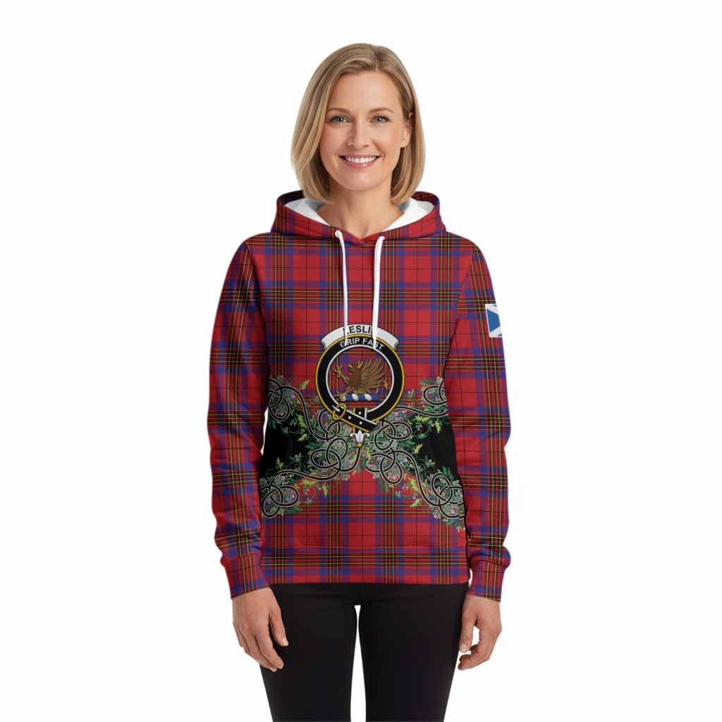 Leslie Tartan Hoodie Thistle Scottish Spirit