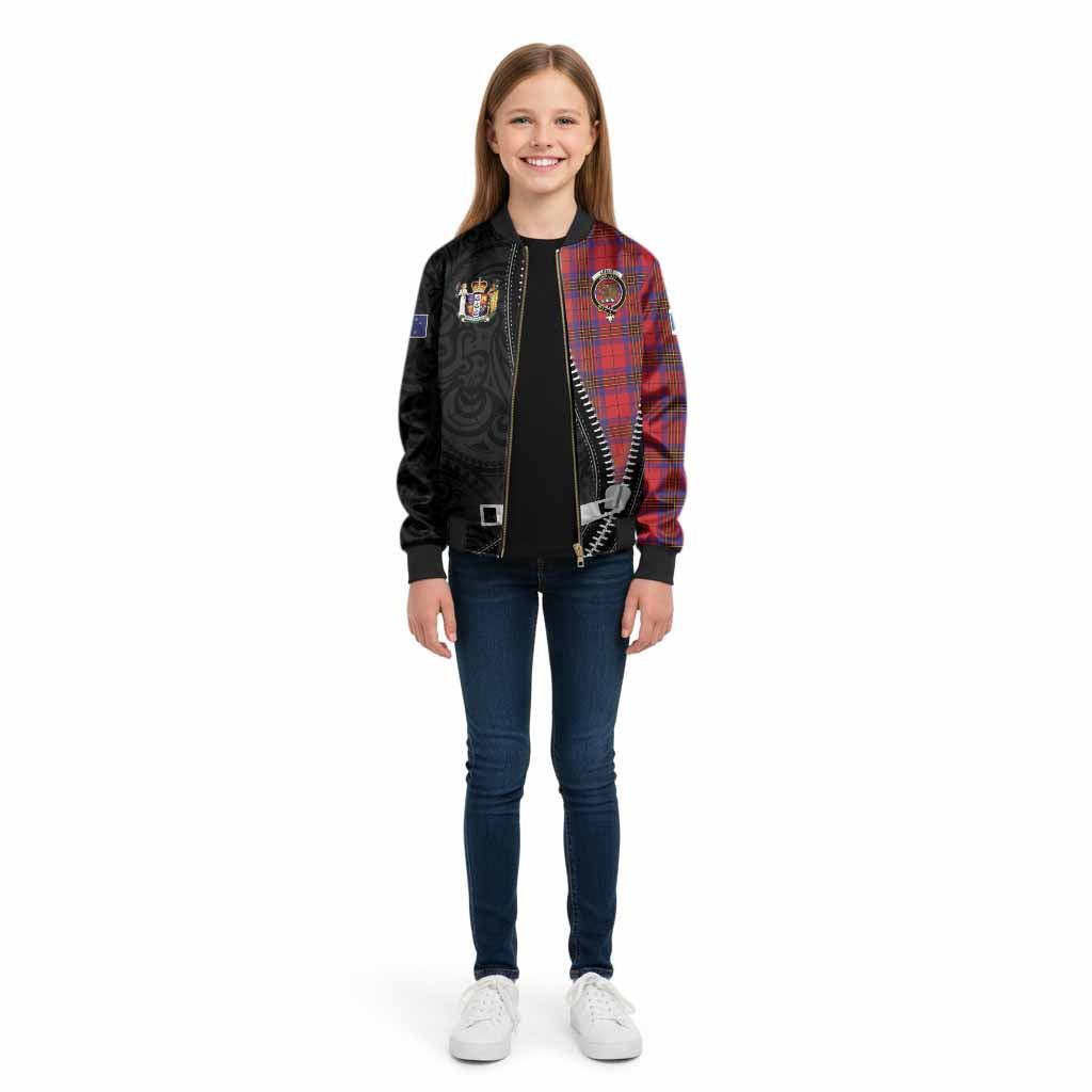 Leslie Tartan Kid Bomber Jacket New Zealand Pattern Unique Zipper Stylized