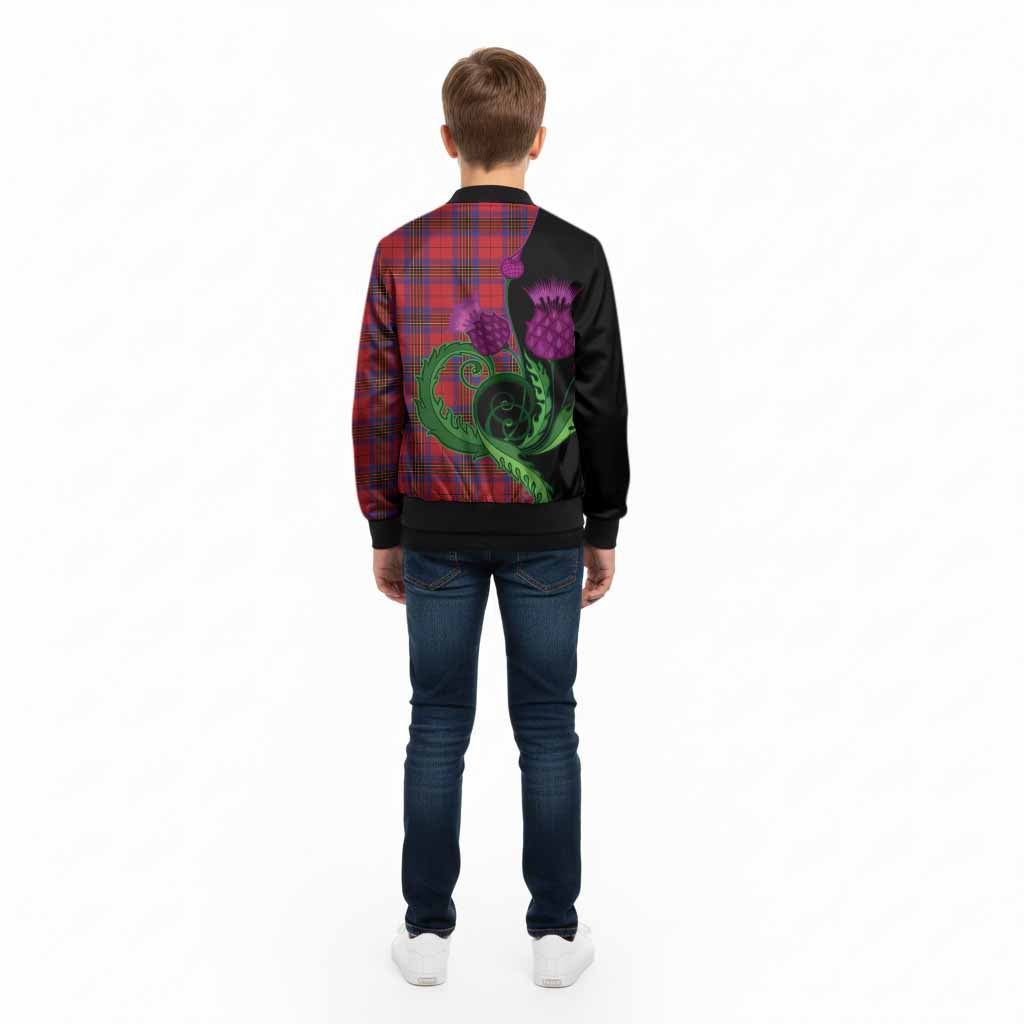Leslie Tartan Kid Bomber Jacket Traditional Scottish Thistle