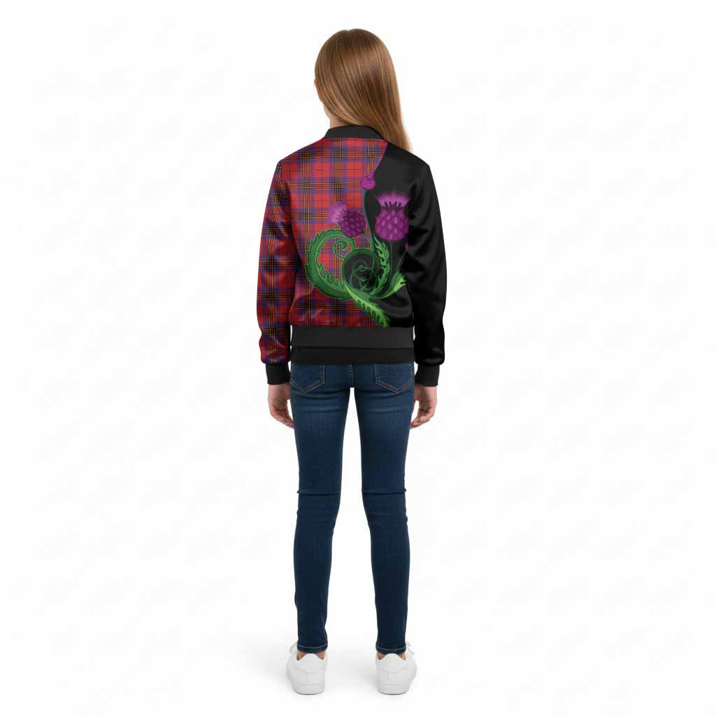 Leslie Tartan Kid Bomber Jacket Traditional Scottish Thistle