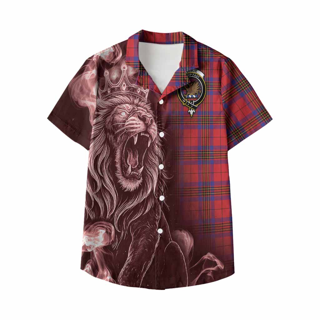 Leslie Tartan Kid Hawaiian Shirt Roaring Lion Heritage