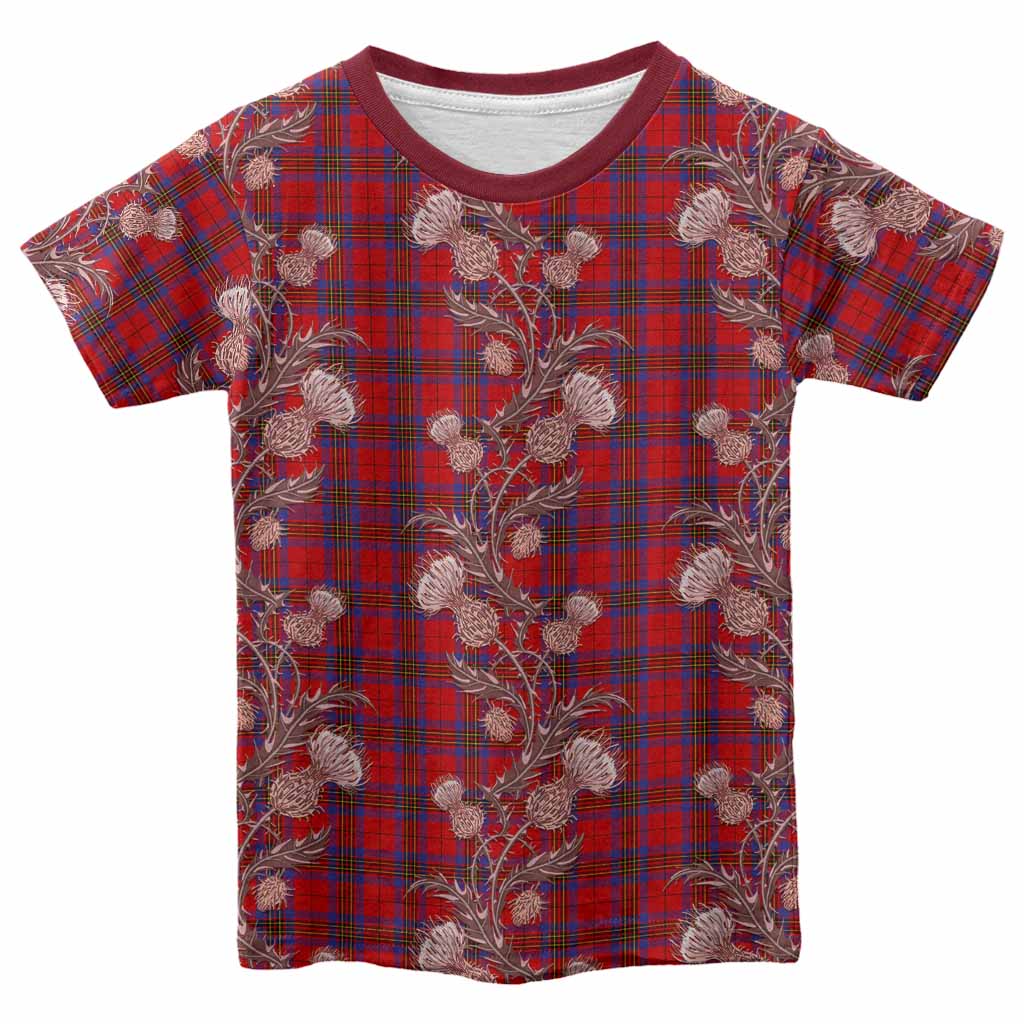 Leslie Tartan Kid T-shirt Seamless Scottish Thistle Flowers