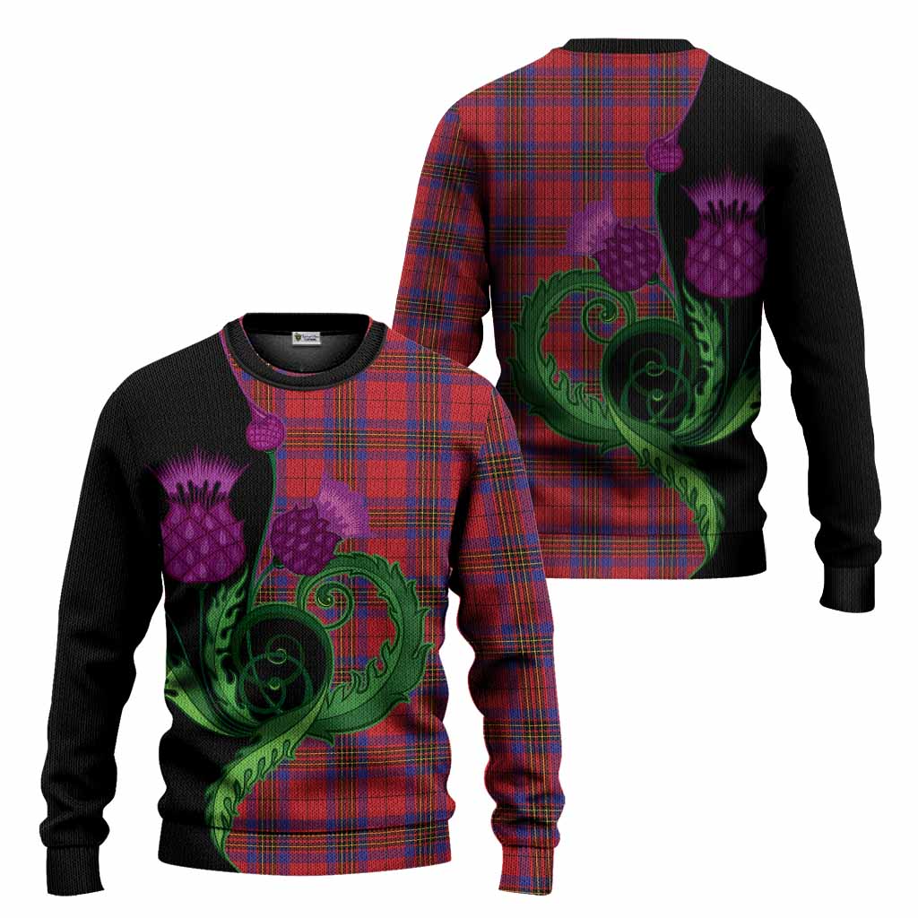 Leslie Tartan Knitted Sweater Traditional Scottish Thistle