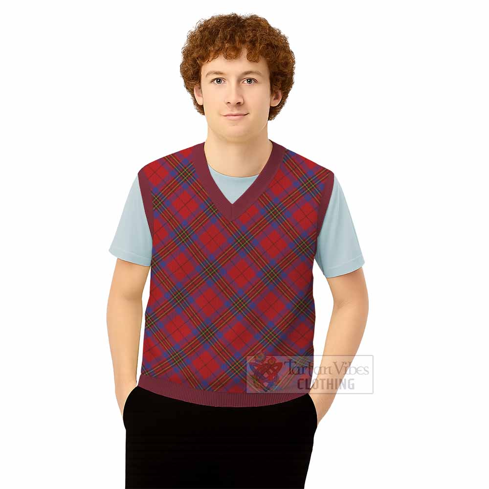 Leslie Tartan  Knitted V-Neck Vest Cross Style