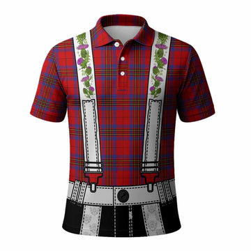 Leslie Tartan Lederhosen Costume Polo Shirt Scotland Thistle Floral
