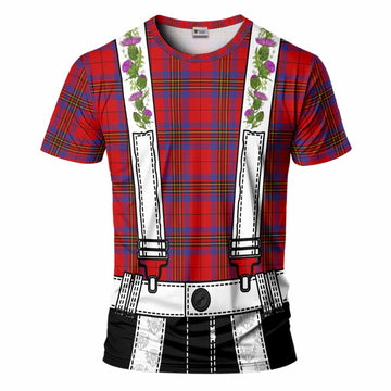 Leslie Tartan Lederhosen Costume T-Shirt Scotland Thistle Floral