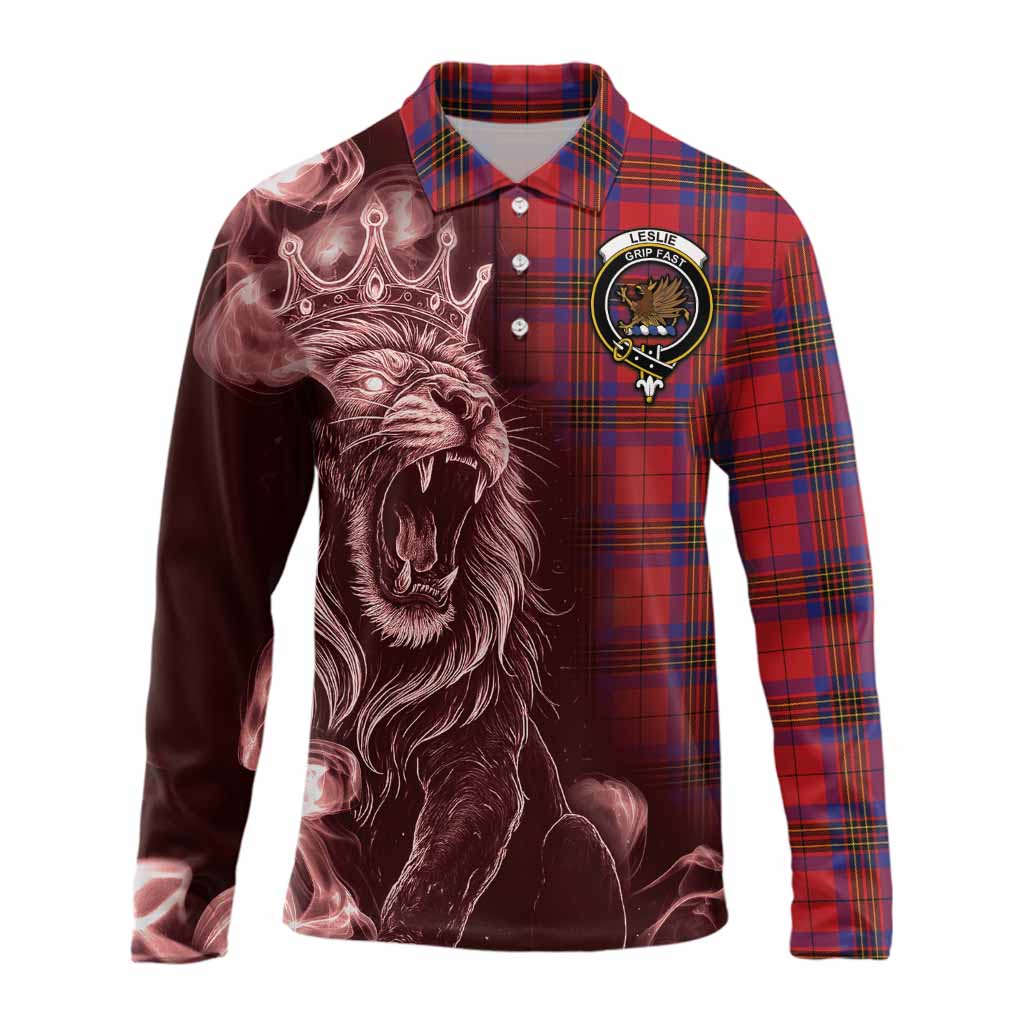 Leslie Tartan Long Sleeve Polo Shirt Roaring Lion Heritage