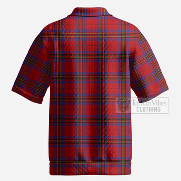 Leslie Tartan Men’s Polo Sweater Top with Family Crest