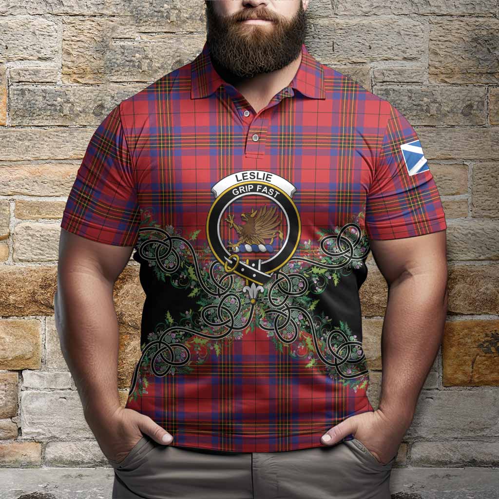 Leslie Tartan Polo Shirt Thistle Scottish Spirit