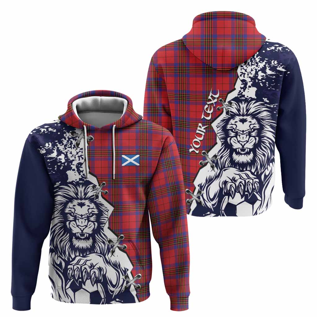 Leslie Tartan Scottish Hoodie Angry Lion With Soccer Ball Style
