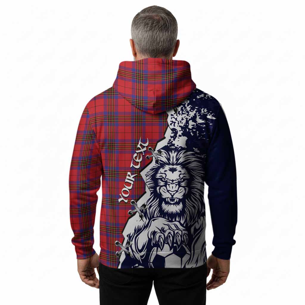Leslie Tartan Scottish Hoodie Angry Lion With Soccer Ball Style