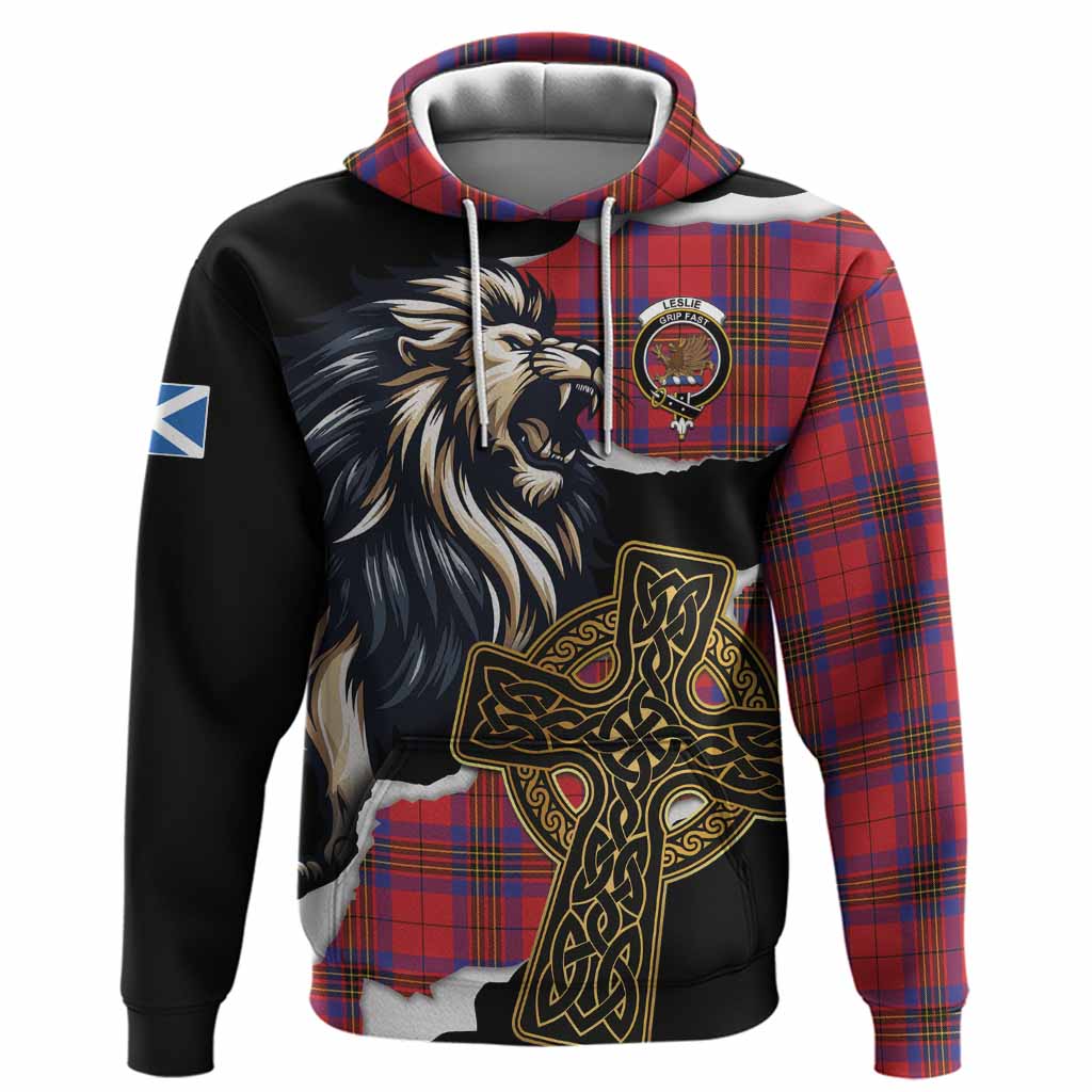 Leslie Tartan Scottish Hoodie Lion Celtic Heritage