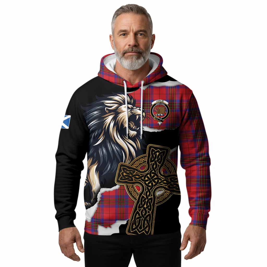 Leslie Tartan Scottish Hoodie Lion Celtic Heritage