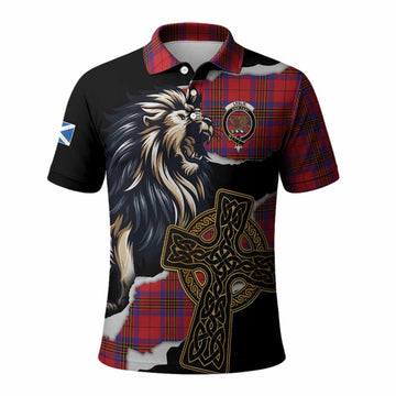 Leslie Tartan Scottish Polo Shirt Lion Celtic Heritage
