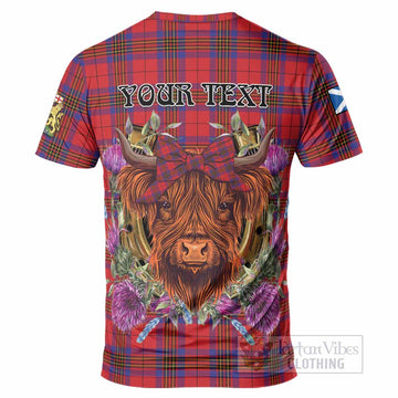 Leslie Tartan T-Shirt Scottish Thistle Heilan Coo