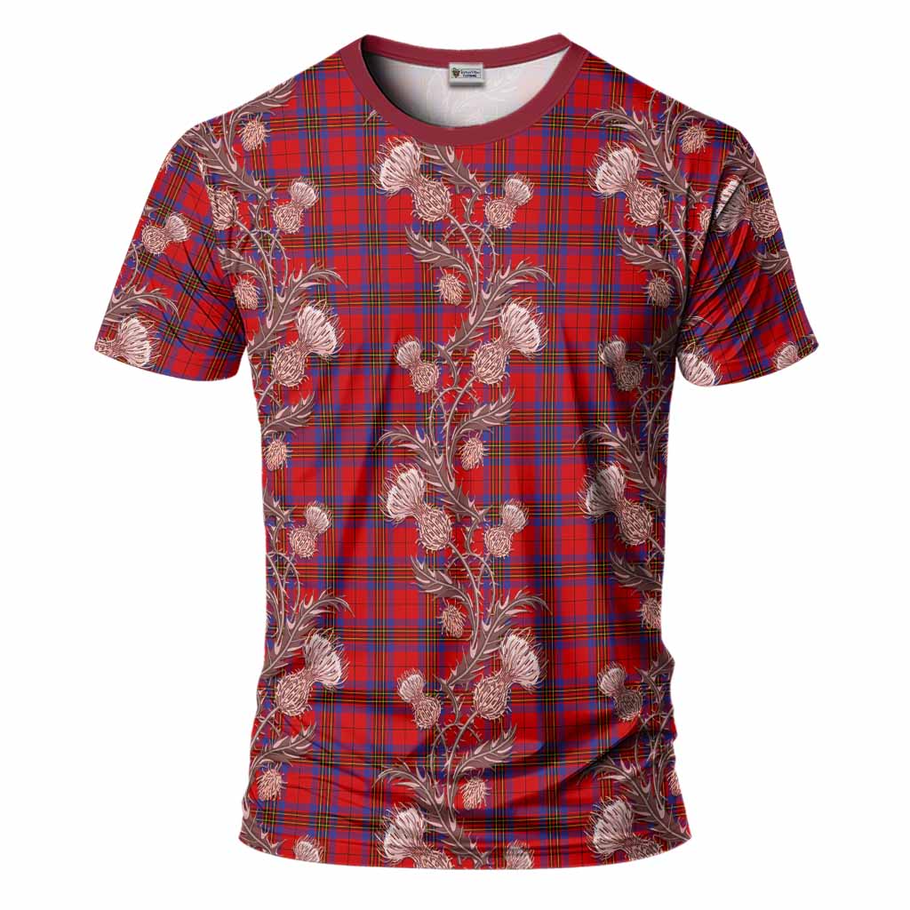 Leslie Tartan T-Shirt Seamless Scottish Thistle Flowers