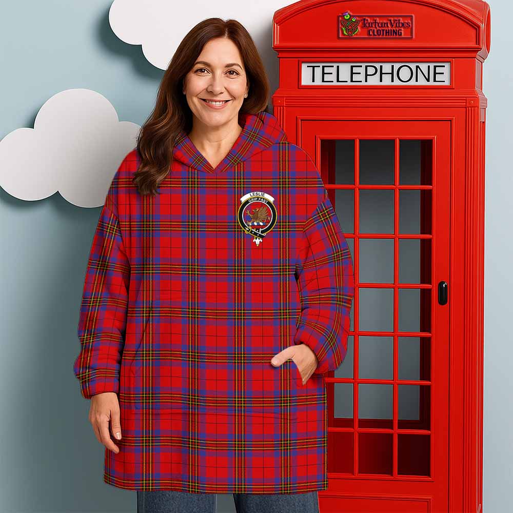 Leslie Tartan Wearable Blanket with Family Crest - Tartan Vibes Clothing