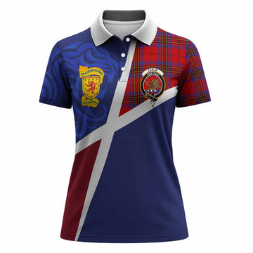 Leslie The Scottish Football Crest Women Polo Shirt Lion-Tartan Army