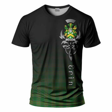 Tartan Vibes Clothing Levinge Irish Clan T-Shirt with Coat of Arms Erin Go Bragh Celtic Inspired