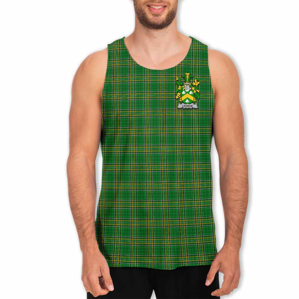 Levinge Irish Clan Tartan Men's Tank Top with Coat of Arms Men - Tartan Vibes Clothing