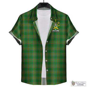 Levinge Irish Clan Tartan Hawaiian Shirt with Coat of Arms - Tartan Vibes Clothing