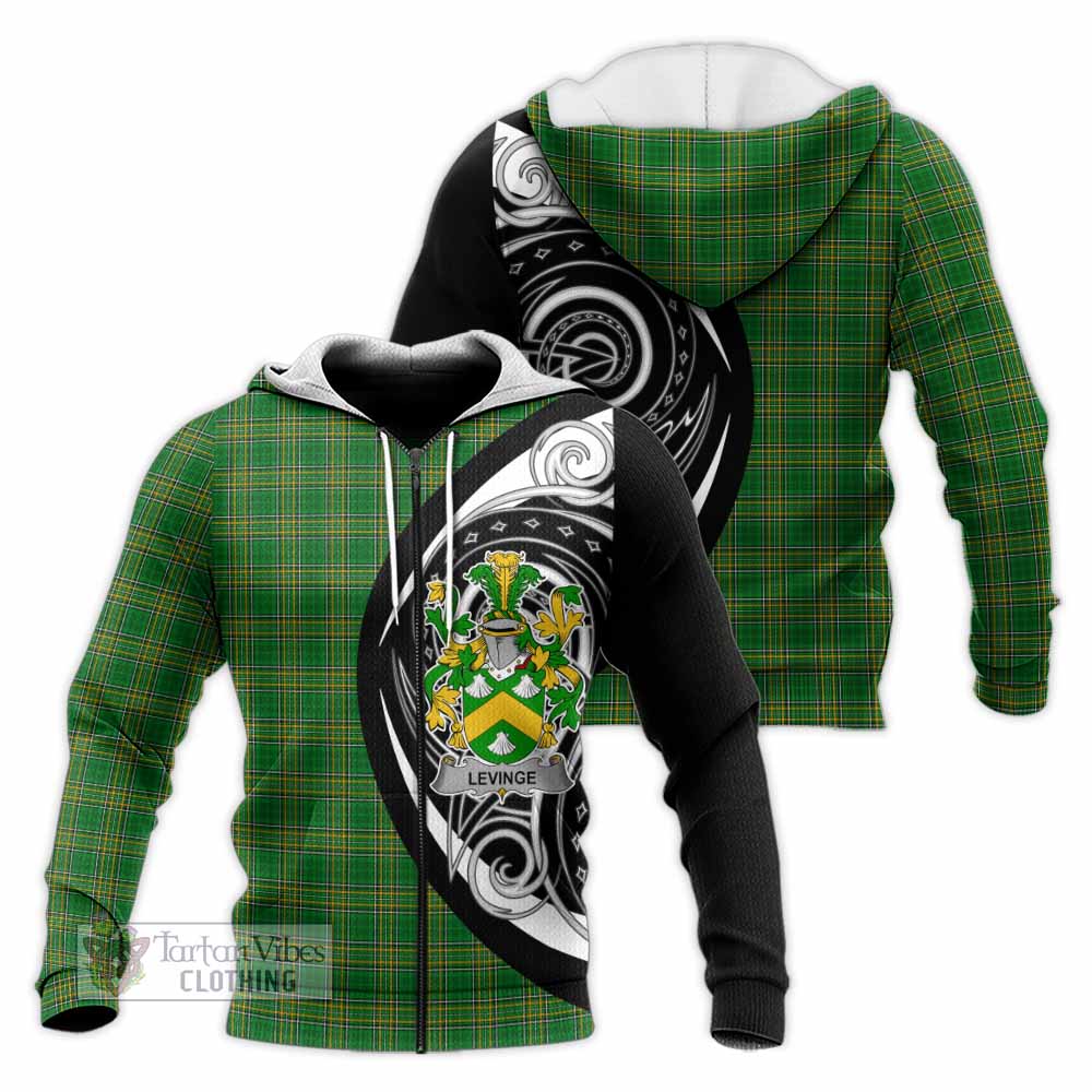 Levinge Irish Clan Knitted Hoodie Celtic Circle Style Unisex Knitted Zip Hoodie - Tartan Vibes Clothing