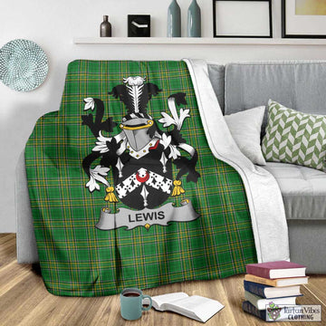 Lewis Irish Clan Tartan Blanket with Coat of Arms